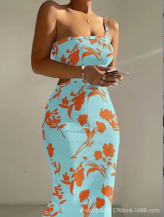 Soleil One-Shoulder Cutout Bodycon Maxi Dress