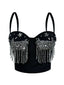 Sexy halter rhinestone corset crop top women summer club party tank tops for woman clothes cropped tube top hotwife streetwear