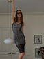 Serena Sheer Mesh Lace-Trim Midi Dress