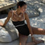 Push Up Women One Piece Swimsuits 2024 Black Female Swimwewar High Cut Brazilian Biquini Halter Swimming Suits Beachwear