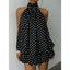 Isabella Polka Dot Halter Mini Dress