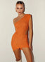 Saffron One-Shoulder Cutout Knit Mini Dress