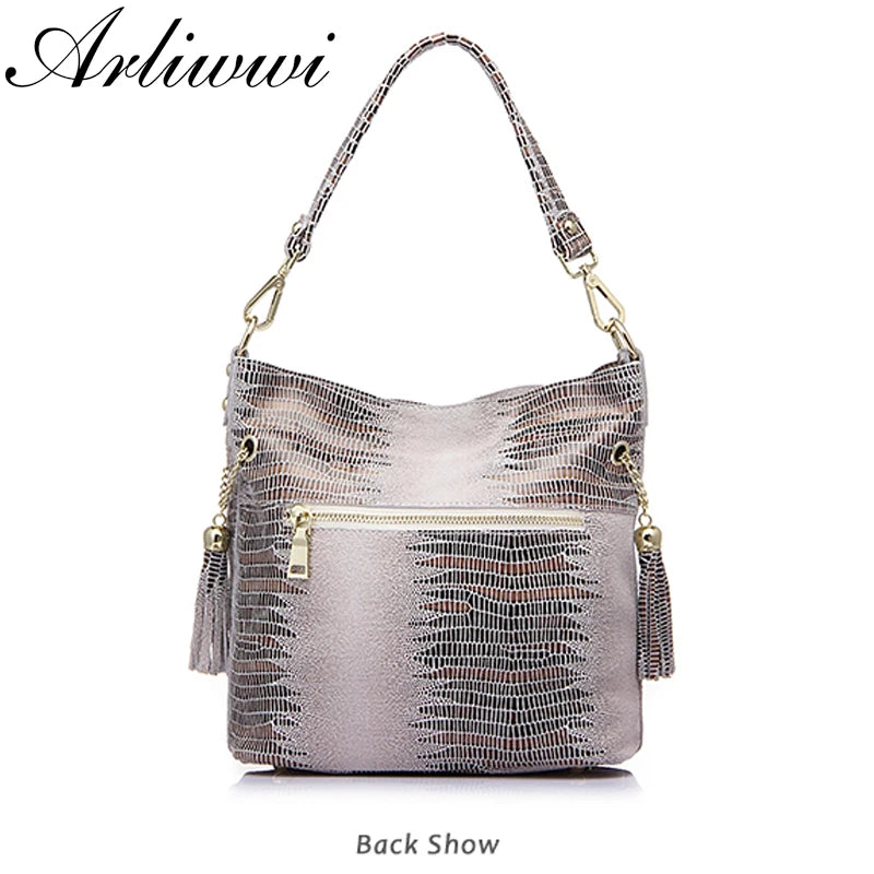 Lucienne Embossed Leather Bucket Bag Secondary image