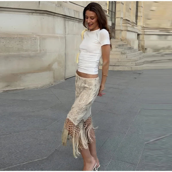 Romy Floral Satin Maxi Skirt One-piece