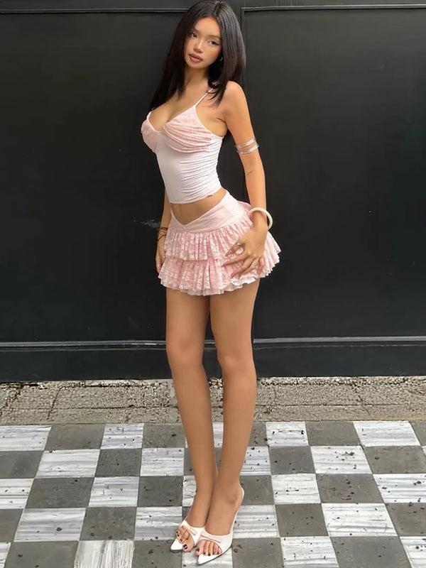 Philomena Ruffle Mini Skirt Set Two-piece