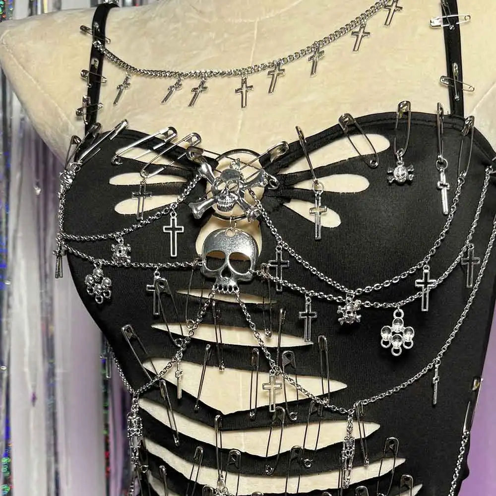 Ophelia Safety Pin Corset Cami One-piece