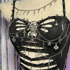 Ophelia Safety Pin Corset Cami One-piece