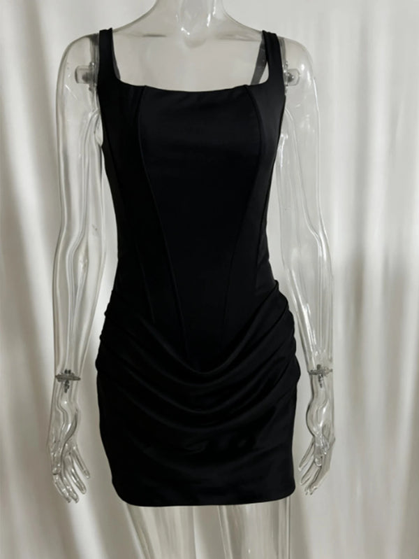 Alina Ruched Backless Spaghetti-Strap Mini Dress