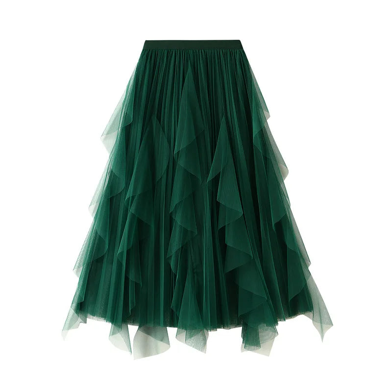 Kiara A-Line Mesh Midi Skirt One-piece