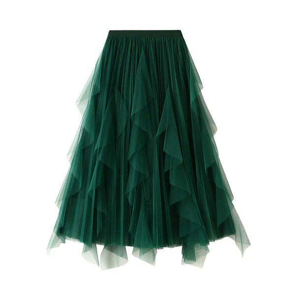 Kiara A-Line Mesh Midi Skirt One-piece