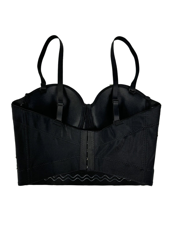 Sexy halter embroidery corset crop top women summer club party tank tops for woman clothing black white cropped tube top hotwife