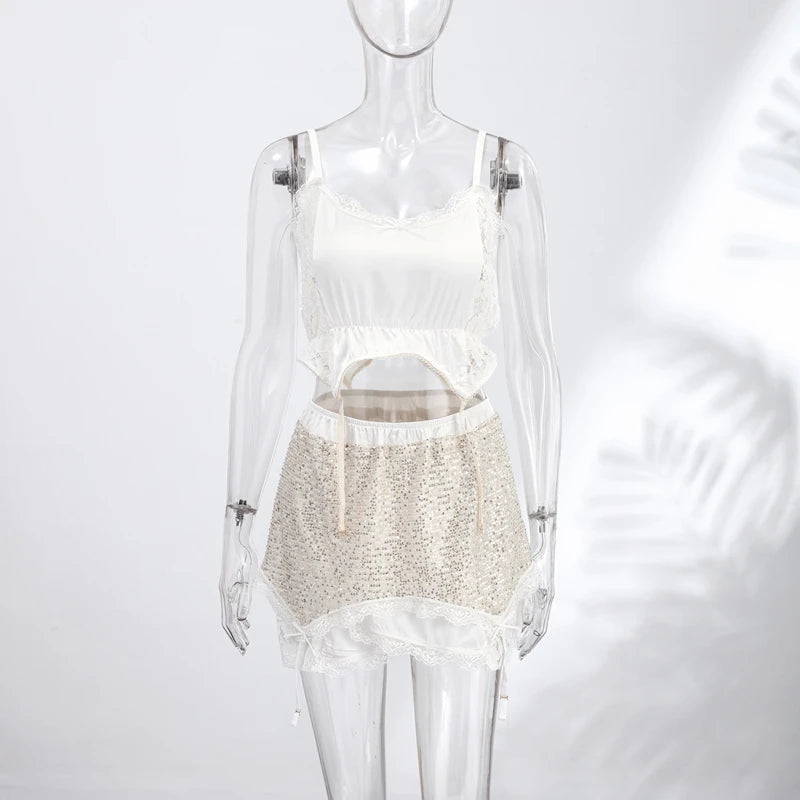 Seraphina Sequin Sheer Top & Mini Skirt Collection