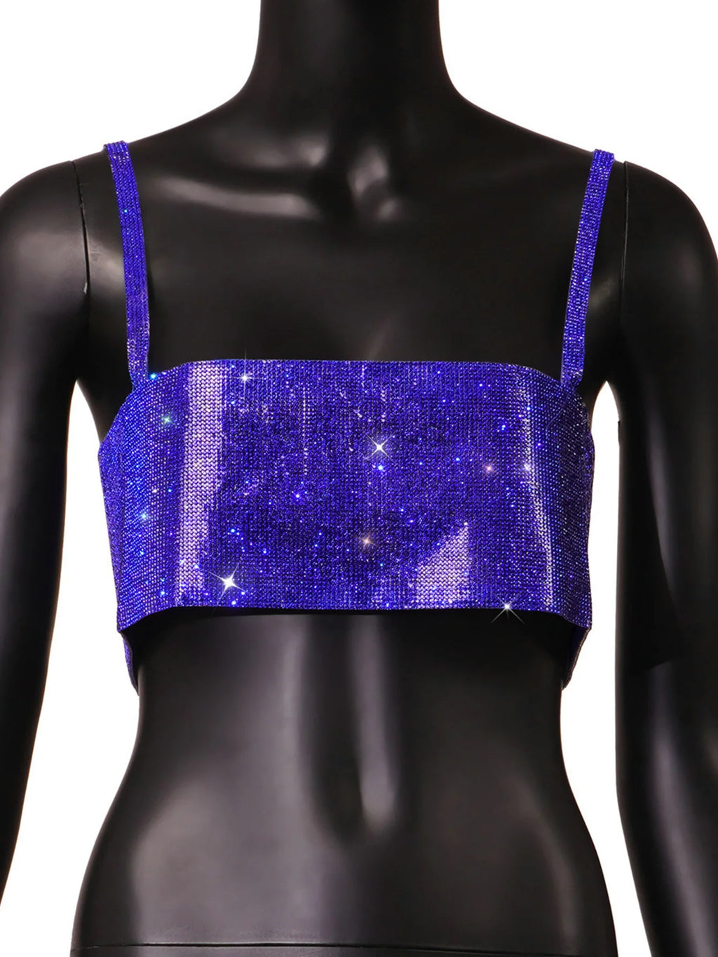 Celestia Multi-Color Rhinestone Halter Crop Top