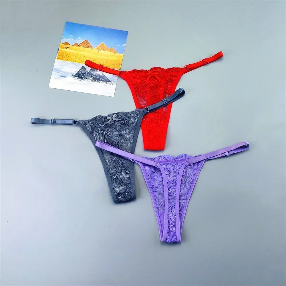 Celestine Adjustable Lace Thong Pack Lingerie 3-piece