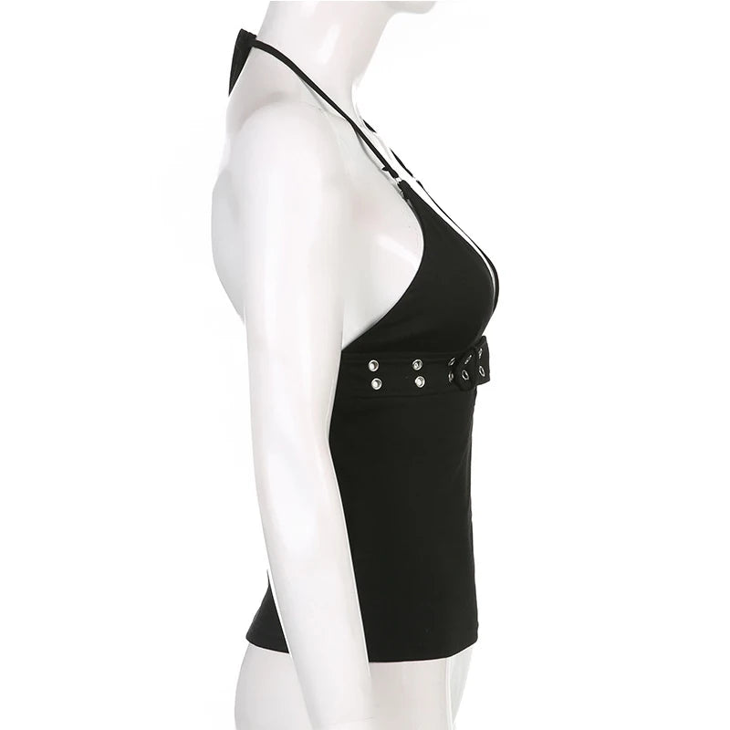 Jaroslava Buckle-Detail Plunge Halter Top One-piece Secondary image