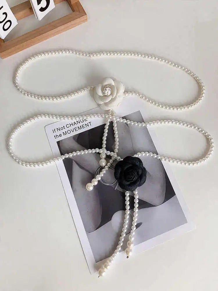 Pearla Camellia Pearl Waist Belt