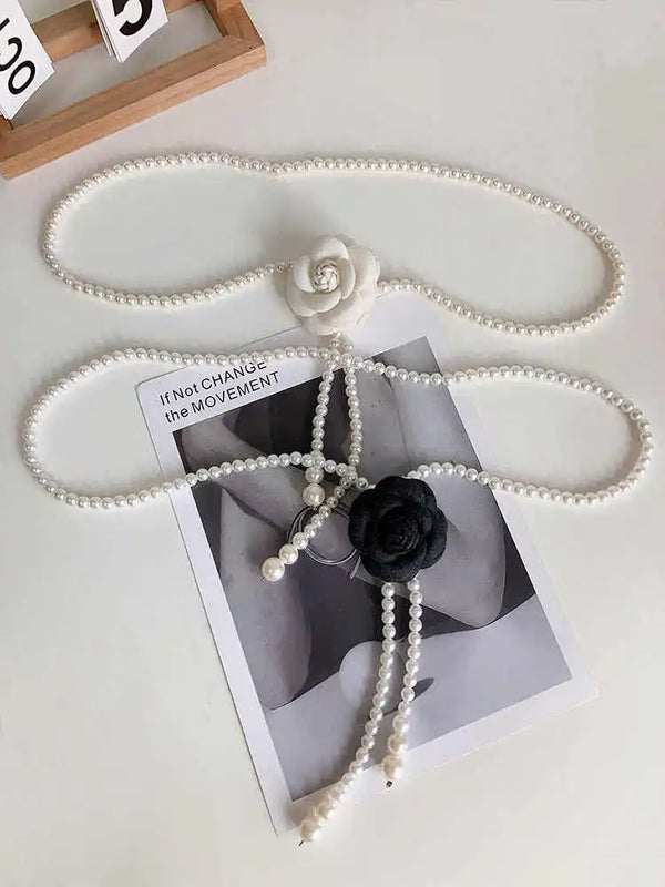 Pearla Camellia Pearl Waist Belt