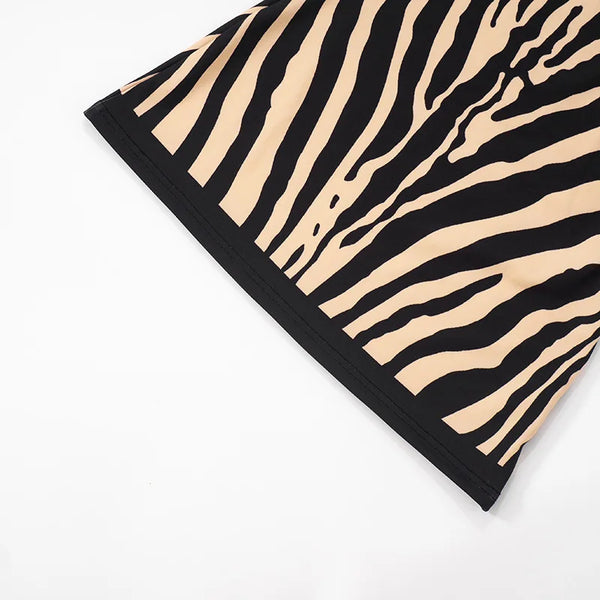 Zuri Zebra-Print Strapless Backless Mini Dress