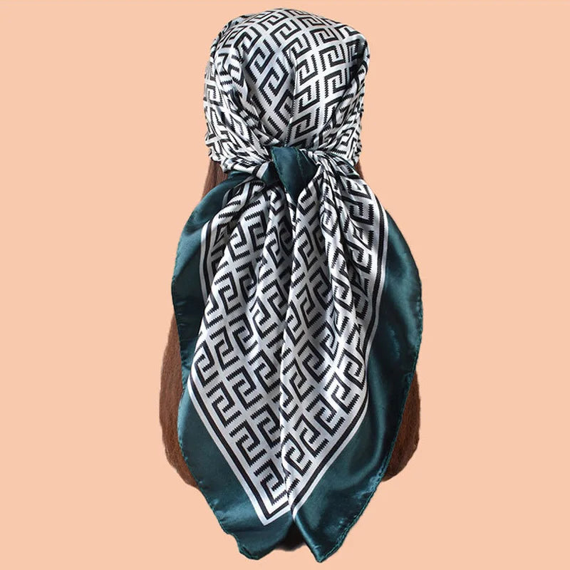 Marlena Letter-Print Square Scarf