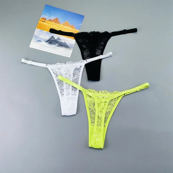 Celestine Adjustable Lace Thong Pack Lingerie 3-piece