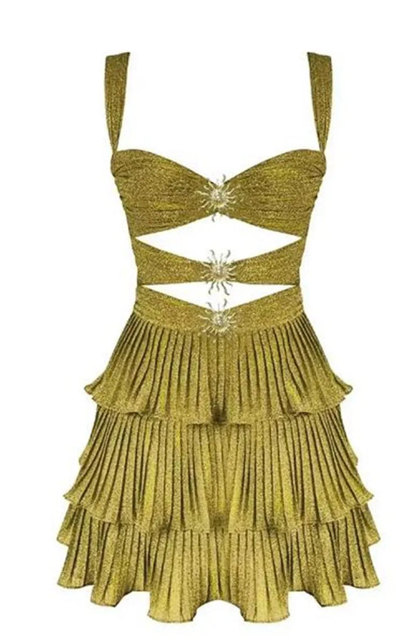 Reina Starfish Sequin Cutout Ruffle Mini Dress