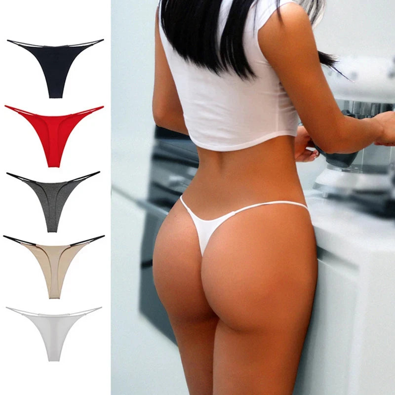 1/2/4pcs Panties Cotton Women'S Underwear Sexy Panties Female Underpants Thong Solid Color Pantys Lingerie S-XL Low-Rise Design Main image