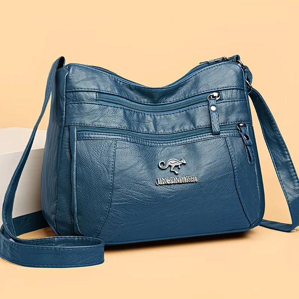 Kvetoslava Multi-Zip Faux-Leather Crossbody Bag