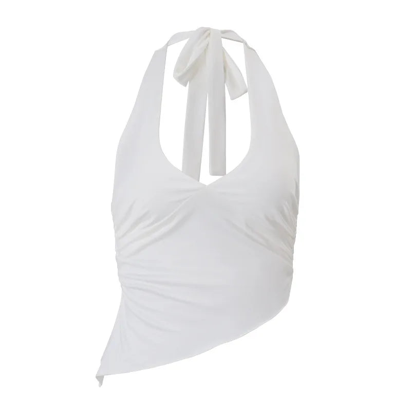 Isabella Halo Ruched Halter Sleeveless One-piece Top