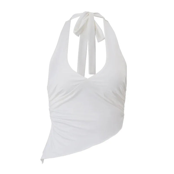 Isabella Halo Ruched Halter Sleeveless One-piece Top