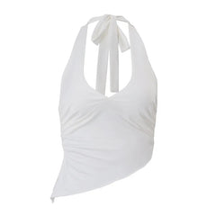 Isabella Halo Ruched Halter Sleeveless One-piece Top