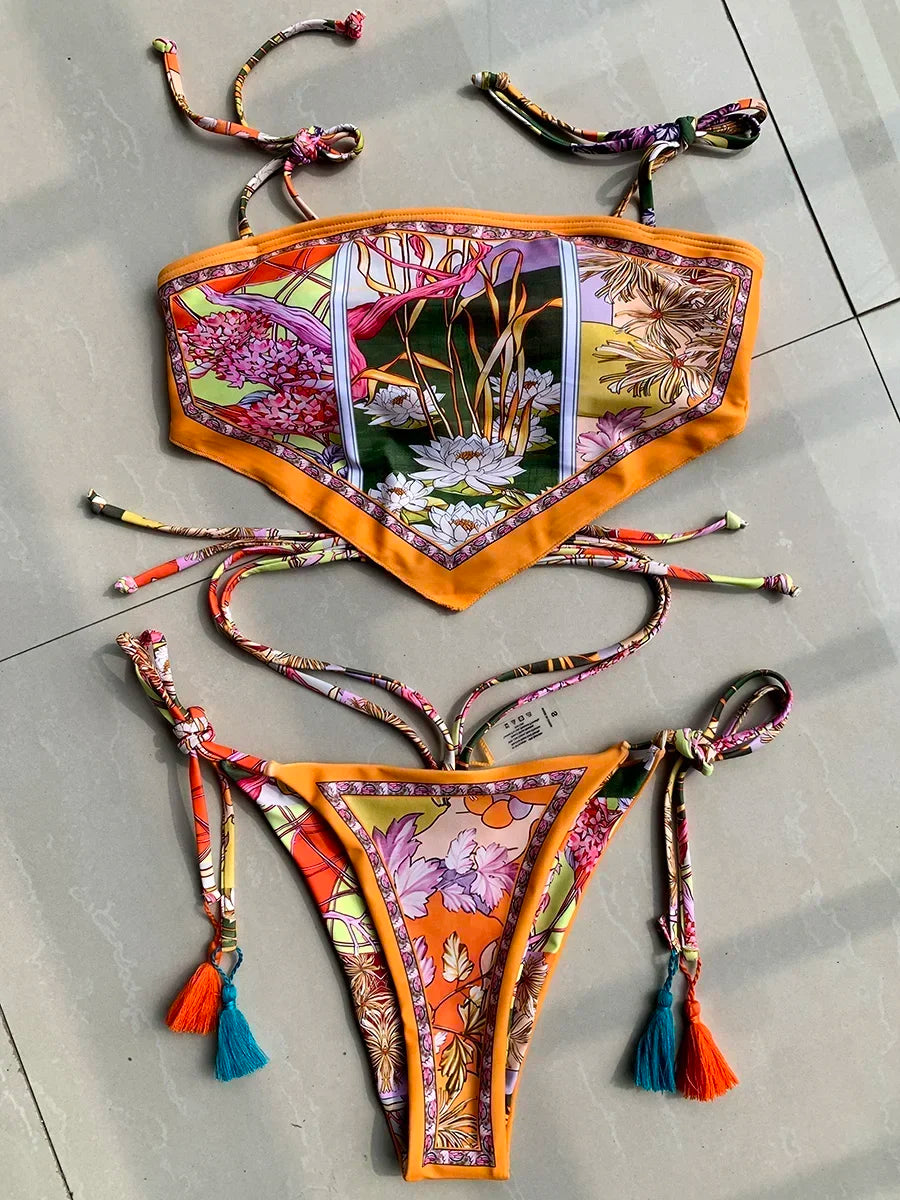 Nia Printed Crop-Top Bikini Two-piece Main image