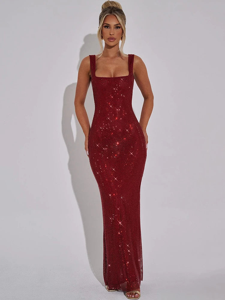 Aurora Diamond Glow Maxi Dress