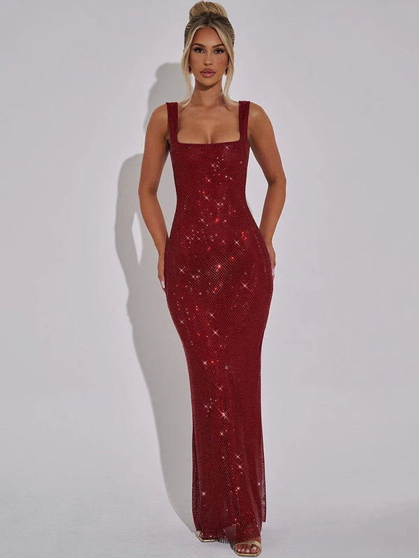 Aurora Diamond Glow Maxi Dress