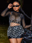 Gilda Clear Crystal Chain See-Through Lingerie Slip Mini Cover-Up