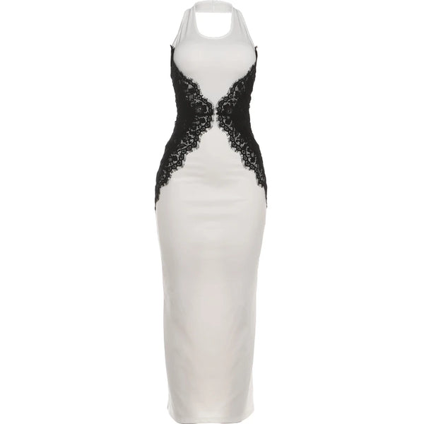 Alina Noir Lace Bodycon maxi Dress