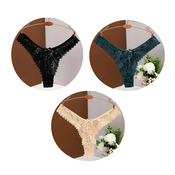 Valora V-Shape Lace Thong Pack Lingerie 3-piece