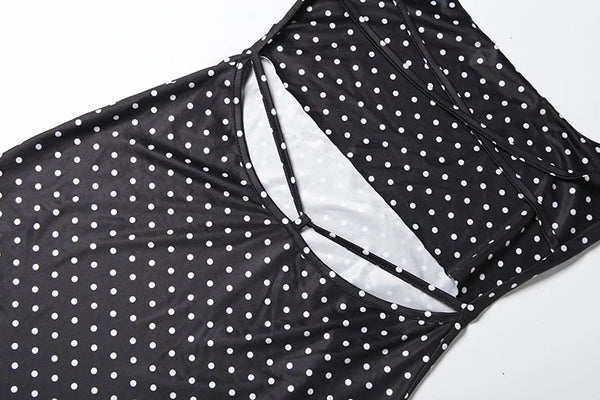 Sabeline Polka-Dot Strappy Backless Bodycon Cami Mini Dress
