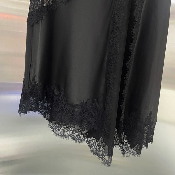Fabienne Lace Cutout Asymmetrical Midi Skirt One-piece
