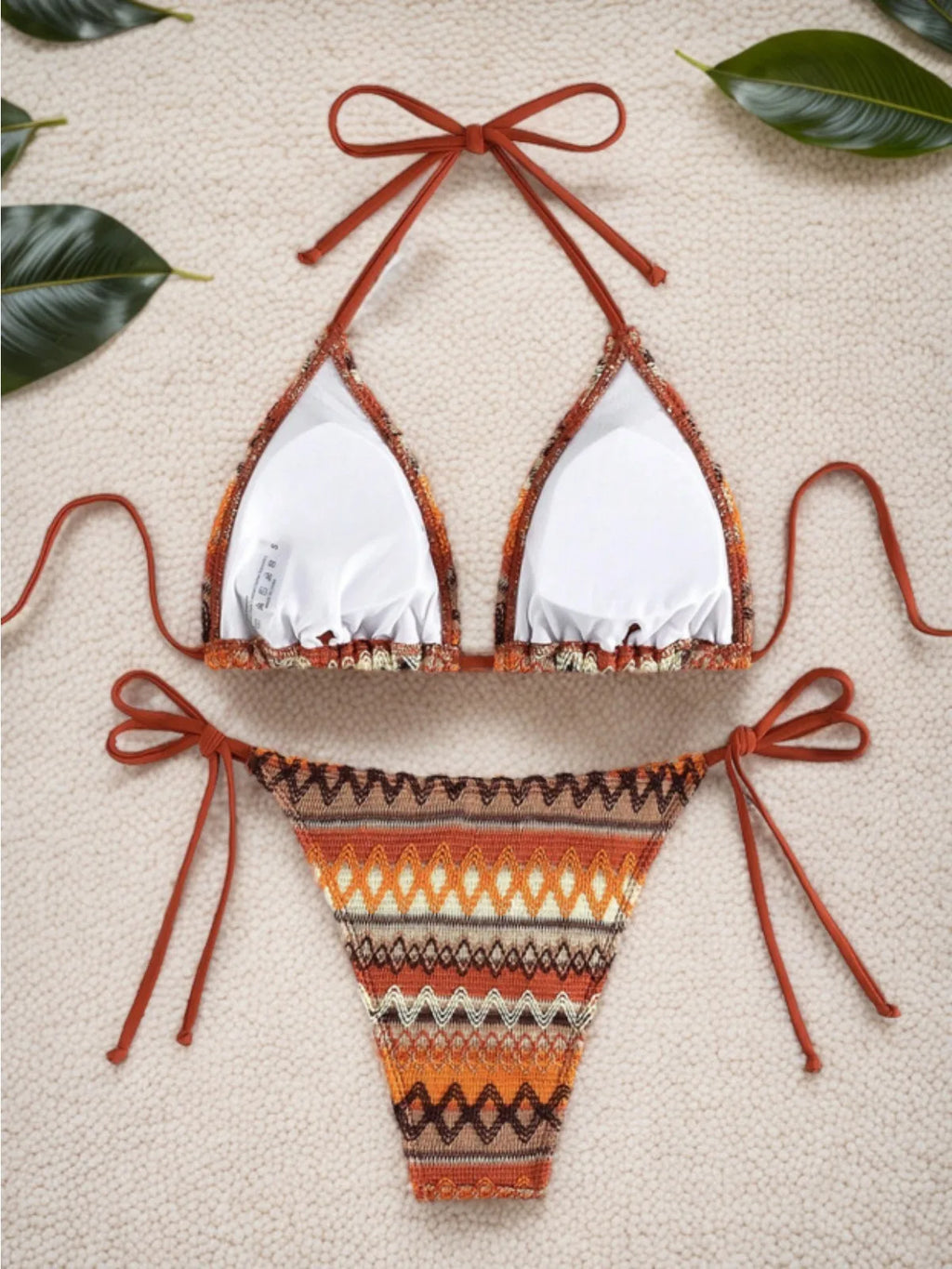 Esme Knitted Stripe Halter Bikini Two-piece