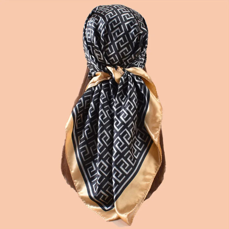 Marlena Letter-Print Square Scarf