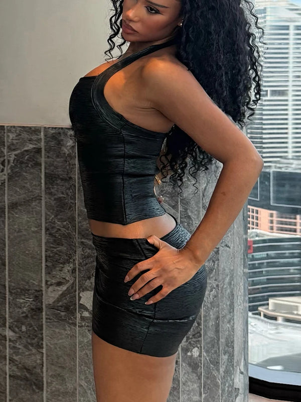 Yara Bodycon Halter Mini Skirt Set Two-piece
