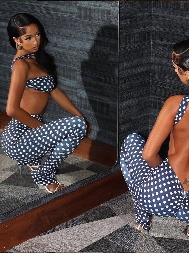 Dalia Polka-Dot Halter Pants Set Two-piece Secondary image