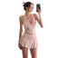 Sabina Lace Ruched Bandage Mini Skirt Set Two-piece