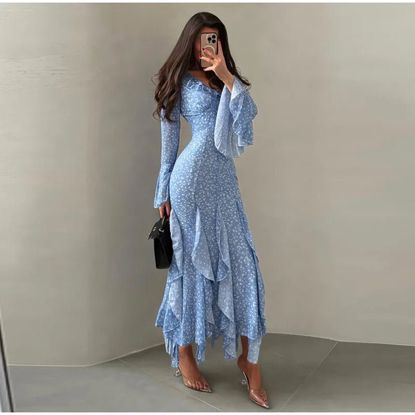 Honora Bodycon Long-Sleeve Maxi Dress