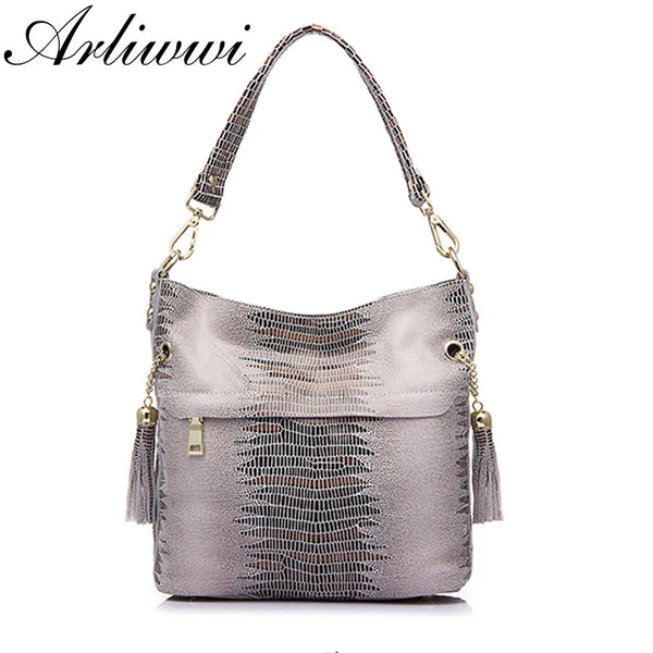 Lucienne Embossed Leather Bucket Bag