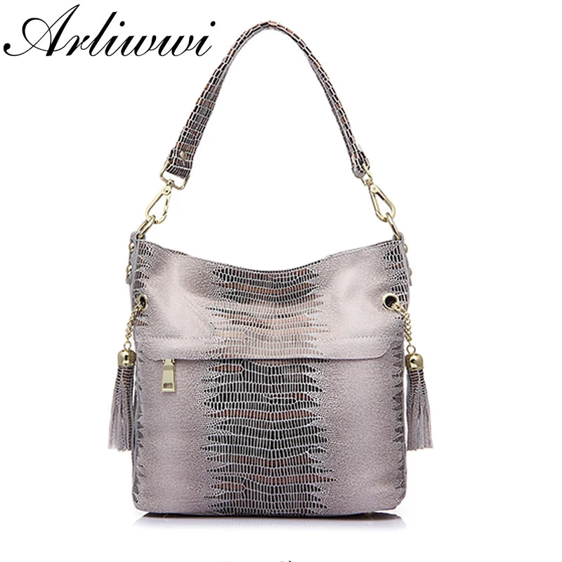 Lucienne Embossed Leather Bucket Bag Main image