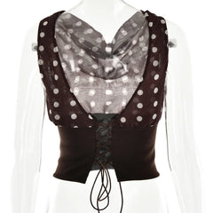 Luna Polka Charm One-Shoulder Top