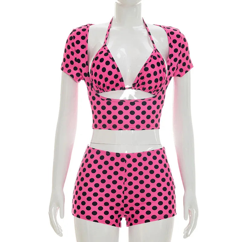 Isabella Polka Dot Cutout Shorts Apparel Two-piece