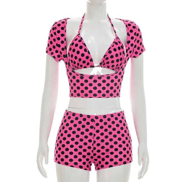 Isabella Polka Dot Cutout Shorts Apparel Two-piece