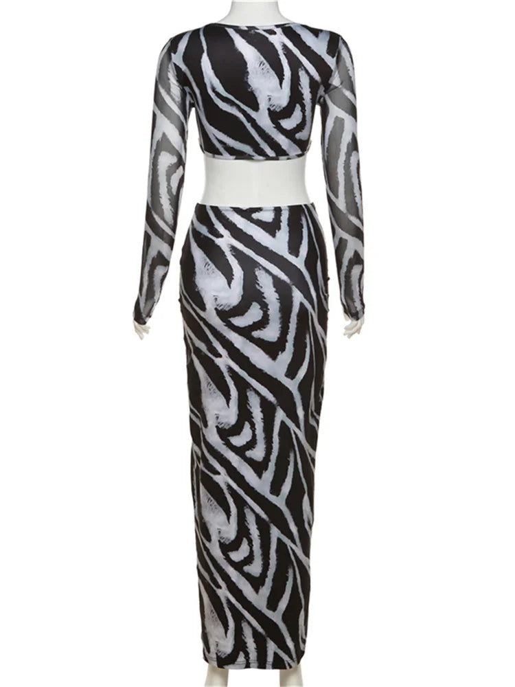 Isabeau Printed Maxi Skirt Set Two-piece